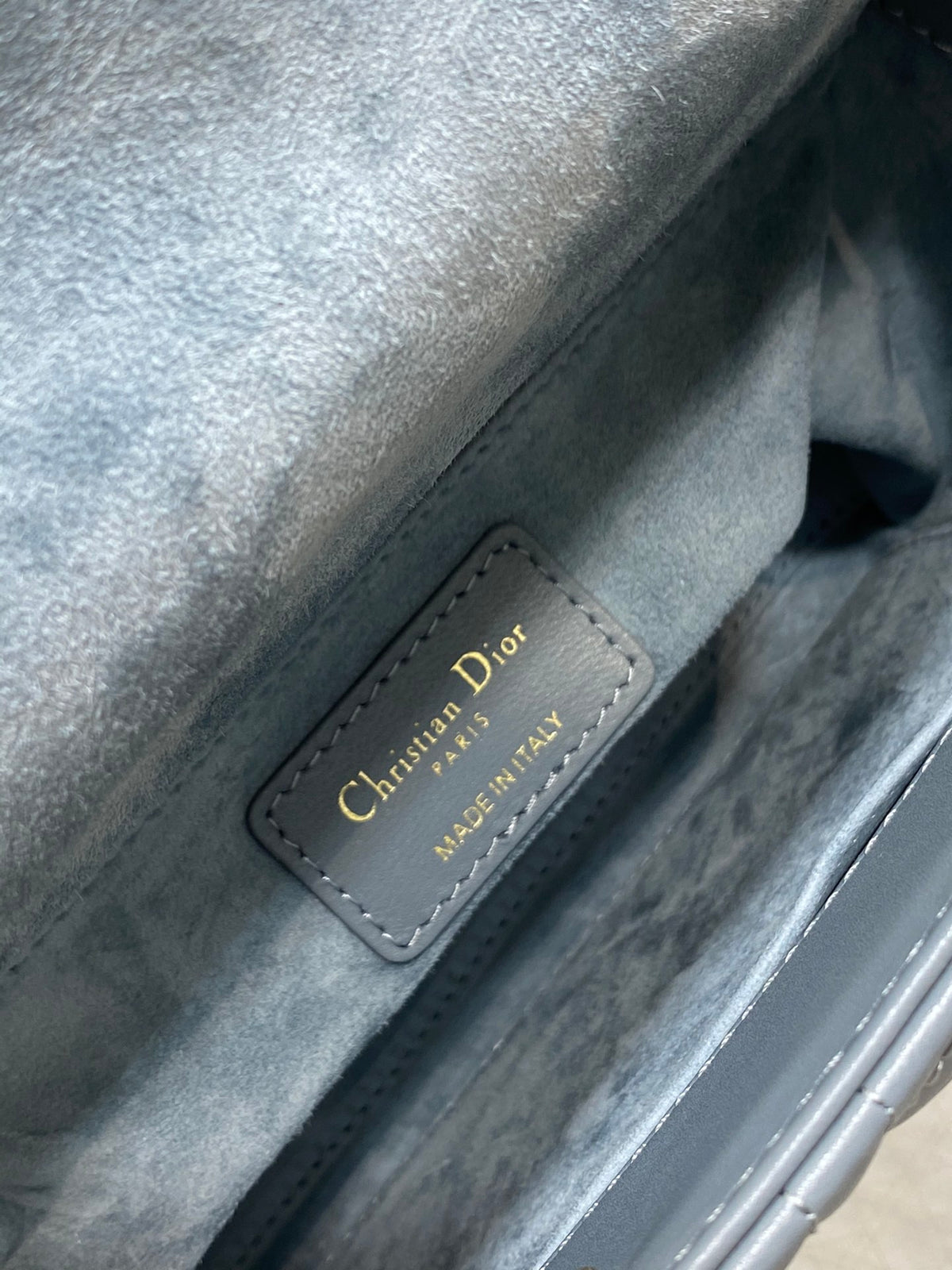 Small Lady My ABCDior Bag in Blue Cannage Lambskin