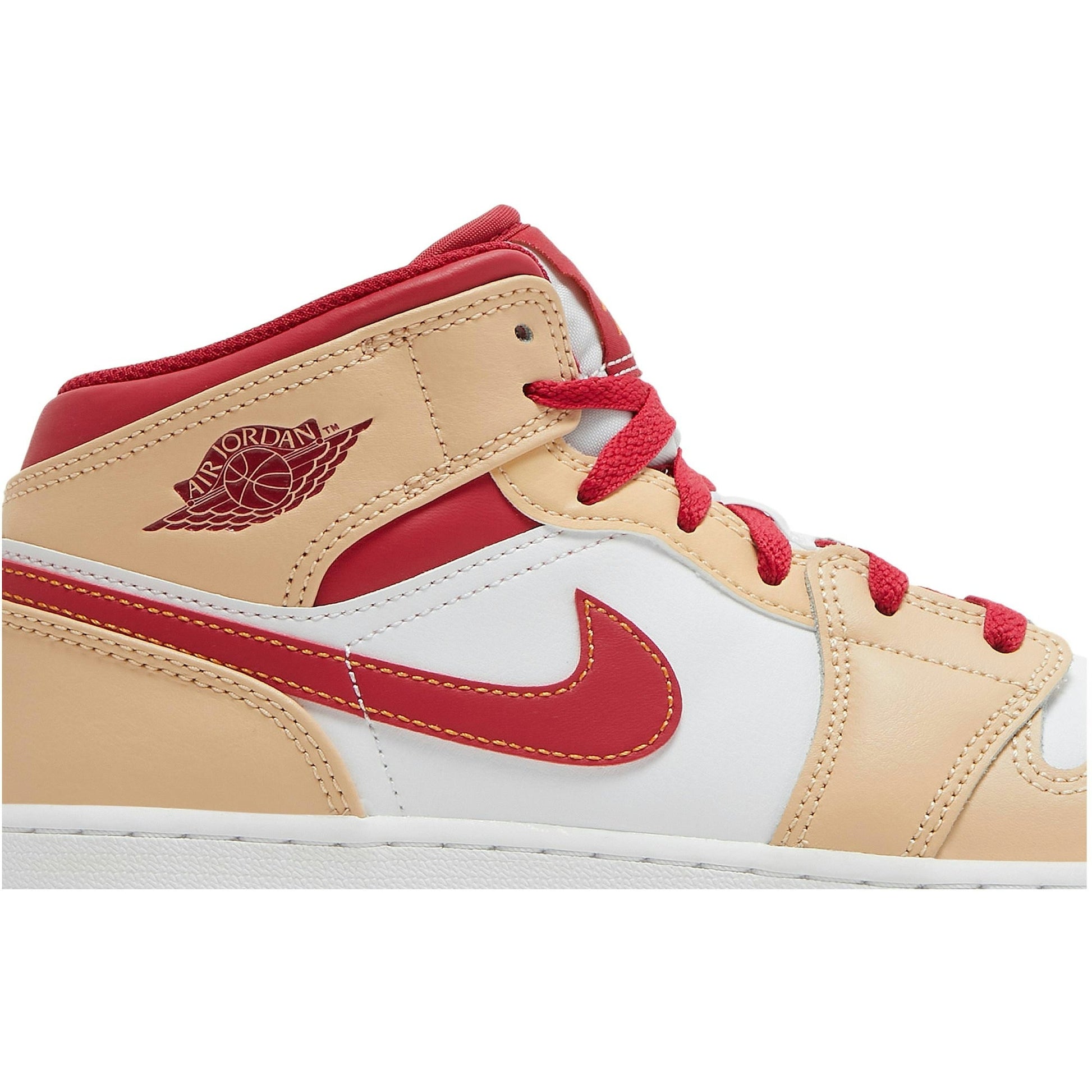 ( Grade School ) Air Jordan 1 Mid 'Beige Red' 554725-201