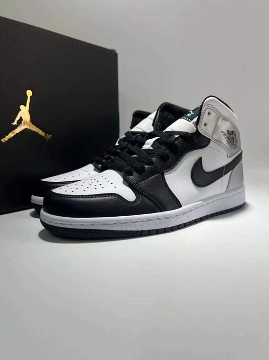 Air Jordan 1 Mid Black White Aluminum DQ8426-001 Men's Women's Sneakers Shoes