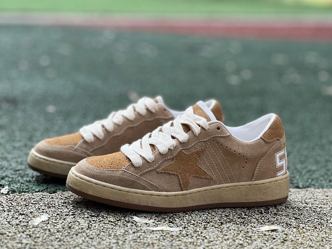 Golden Goose Ball Star Sand Suede Low-Top Sneakers