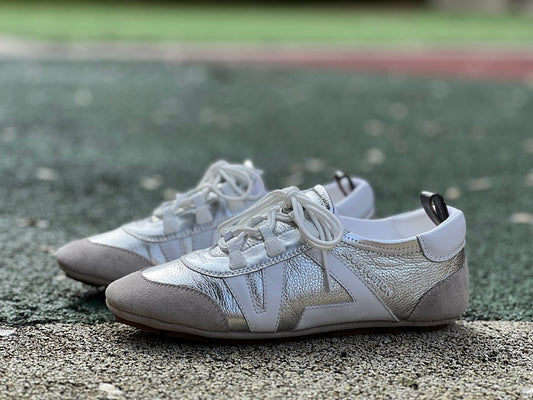 Louis Vuitton Wonderland Flat Sneaker White Silver Grey Suede