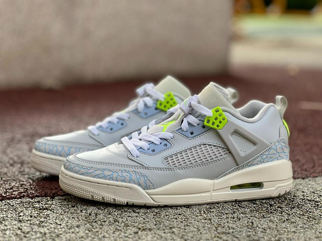 Air Jordan 4 Retro Grey Blue Elephant Print Volt