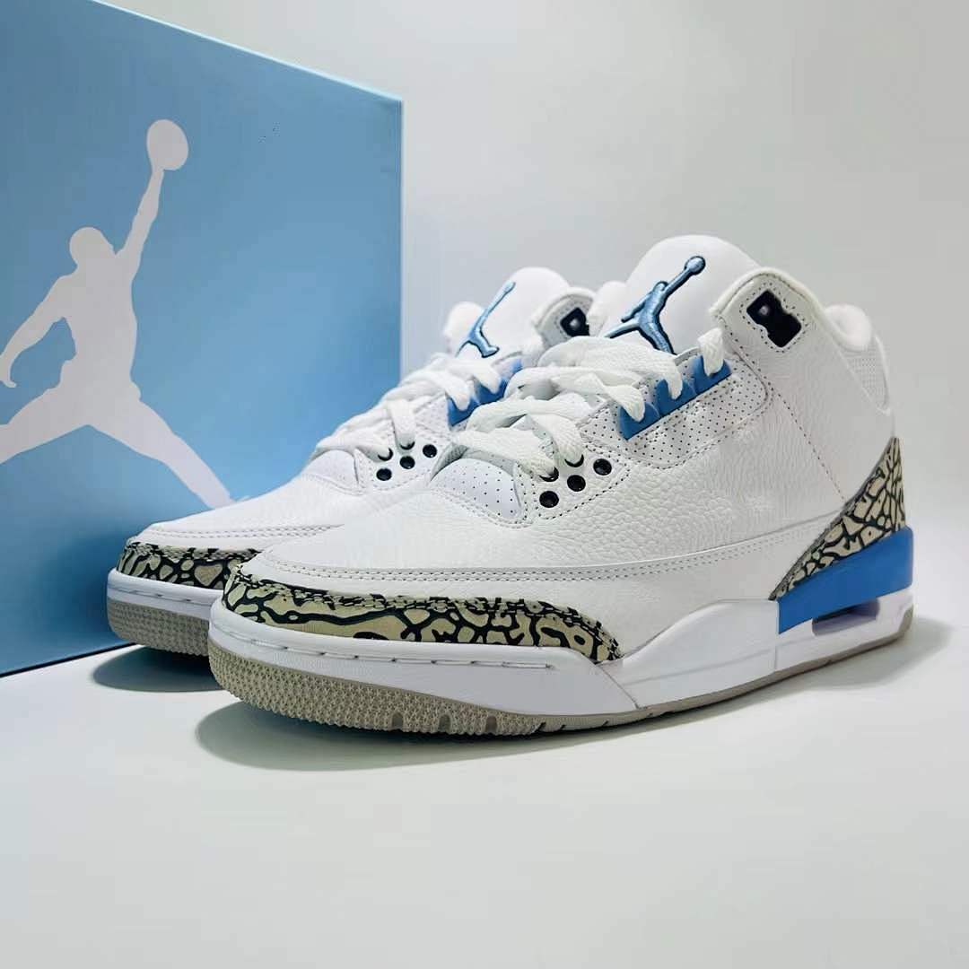 Air Jordan 3 Retro UNC University Blue White Tech Grey Sneakers Shoes CT8532-104