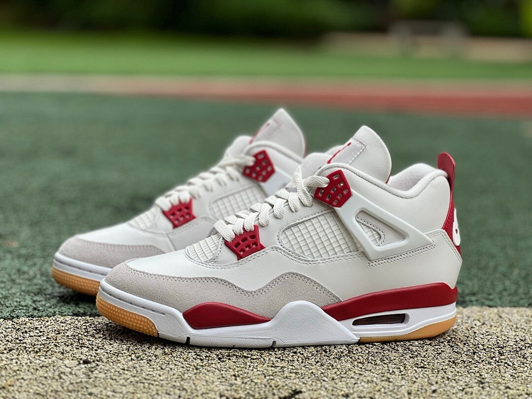 Air Jordan 4 Retro White Fire Red Cement Grey Gum