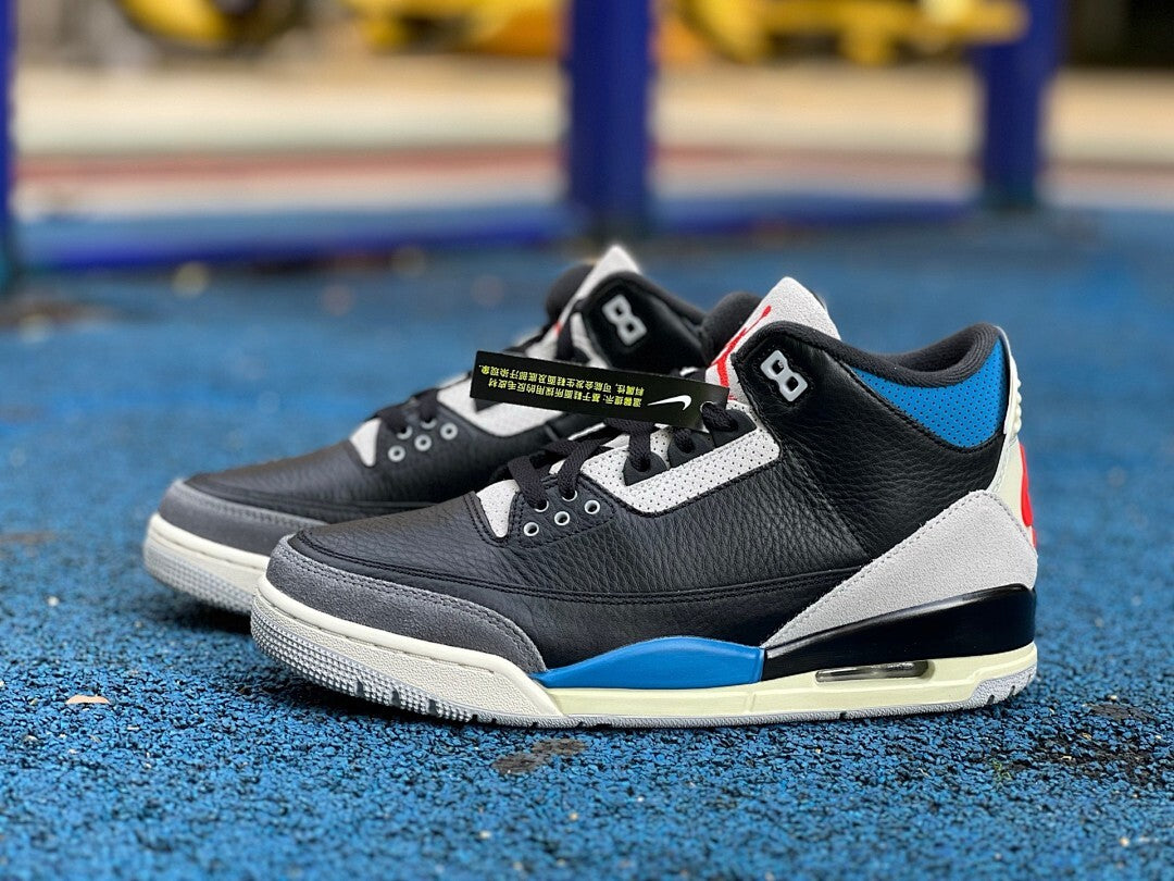 Air Jordan 3 Retro Black Cement Blue Sail