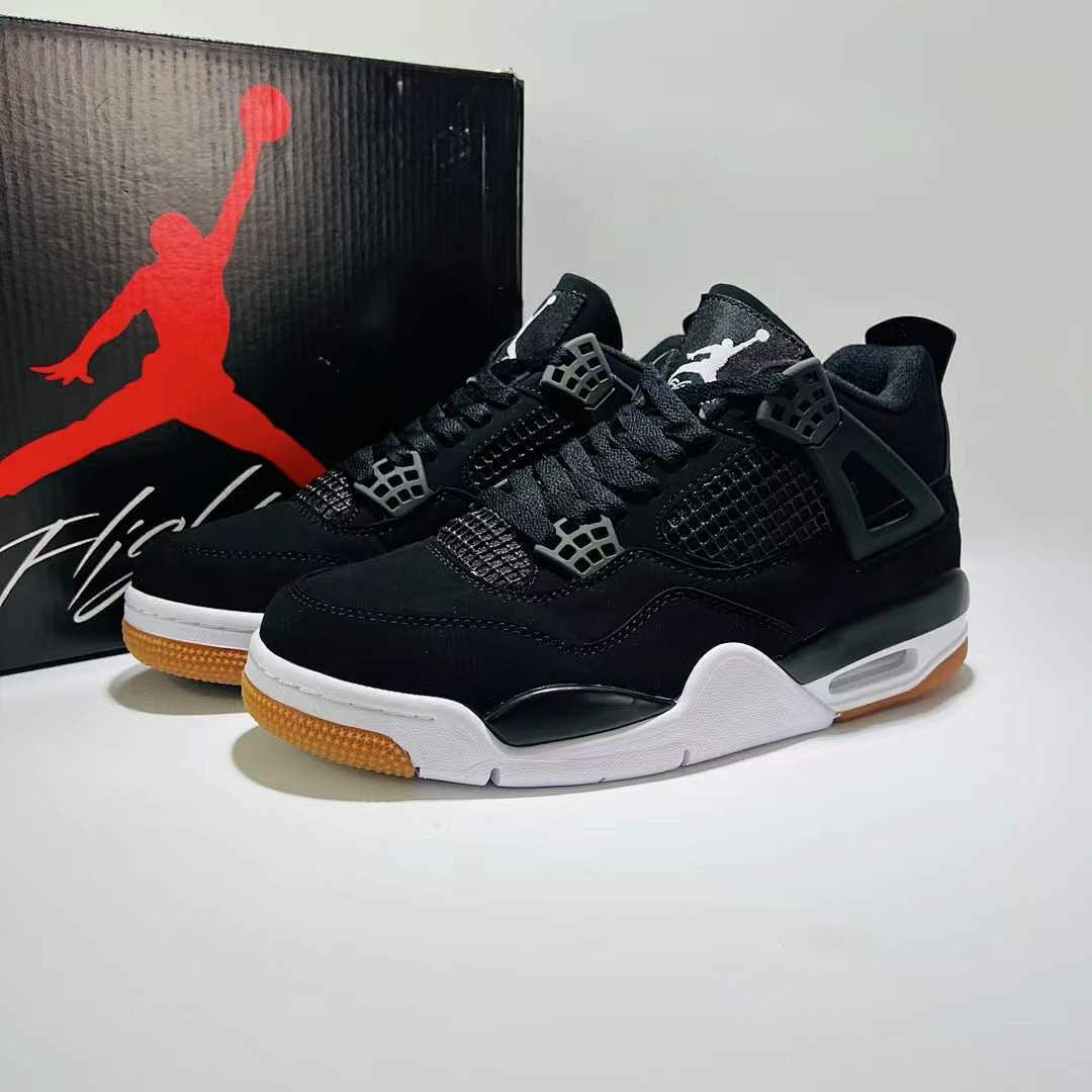 Nike Air Jordan 4 Retro Black White Gum Youth Sneakers Style Code: 408452-020