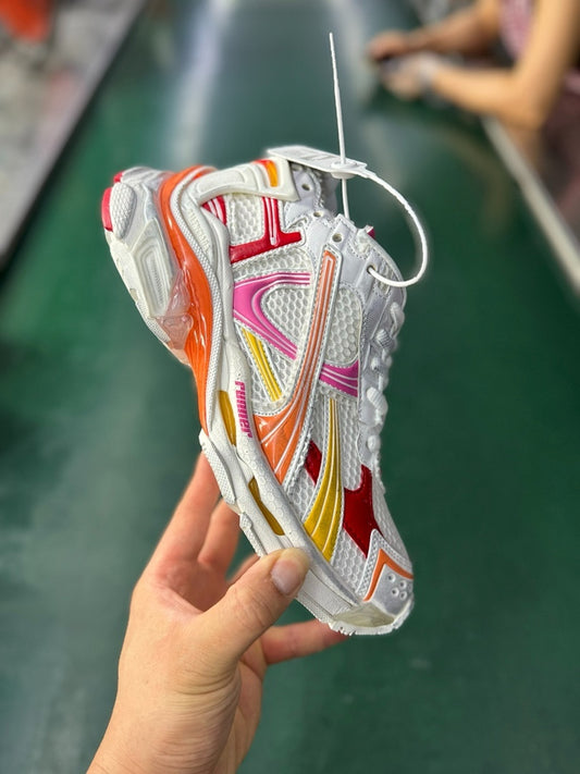 Balenciaga Runner Trainers White Pink Yellow Red 677403 W3RBN 9069