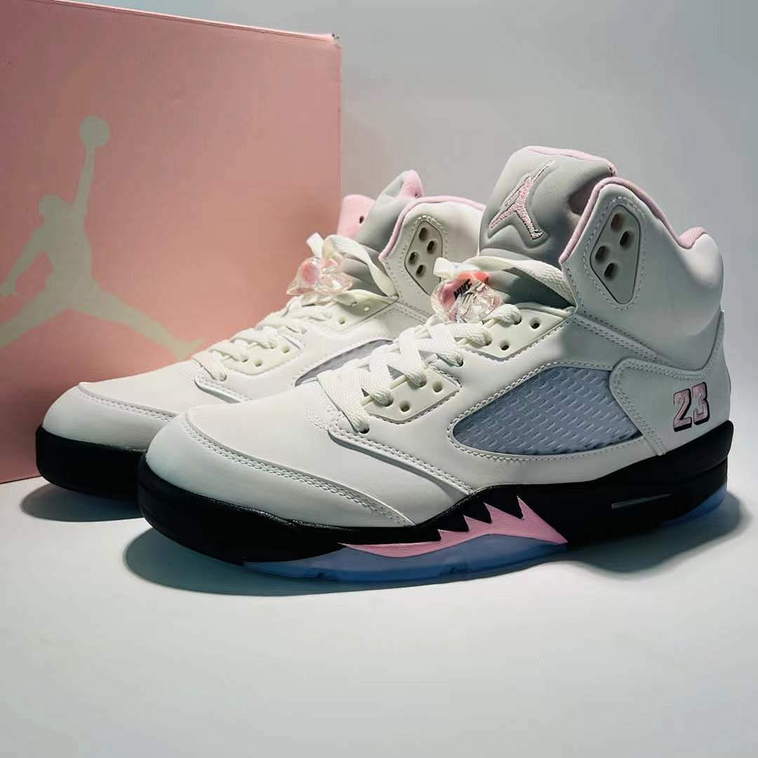 Air Jordan 5 Retro GS Pink Foam White Black Sneakers 440892-106
