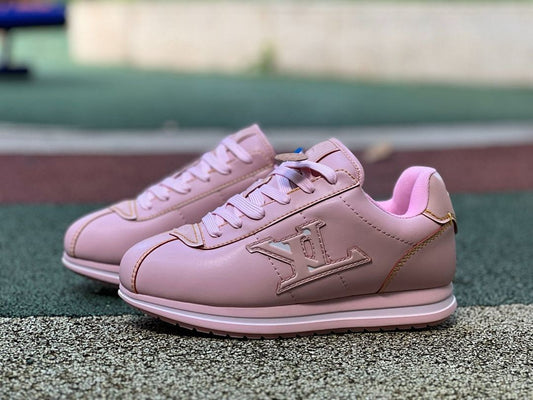 Louis Vuitton Pink LV Logo Low Top Runner Sneakers