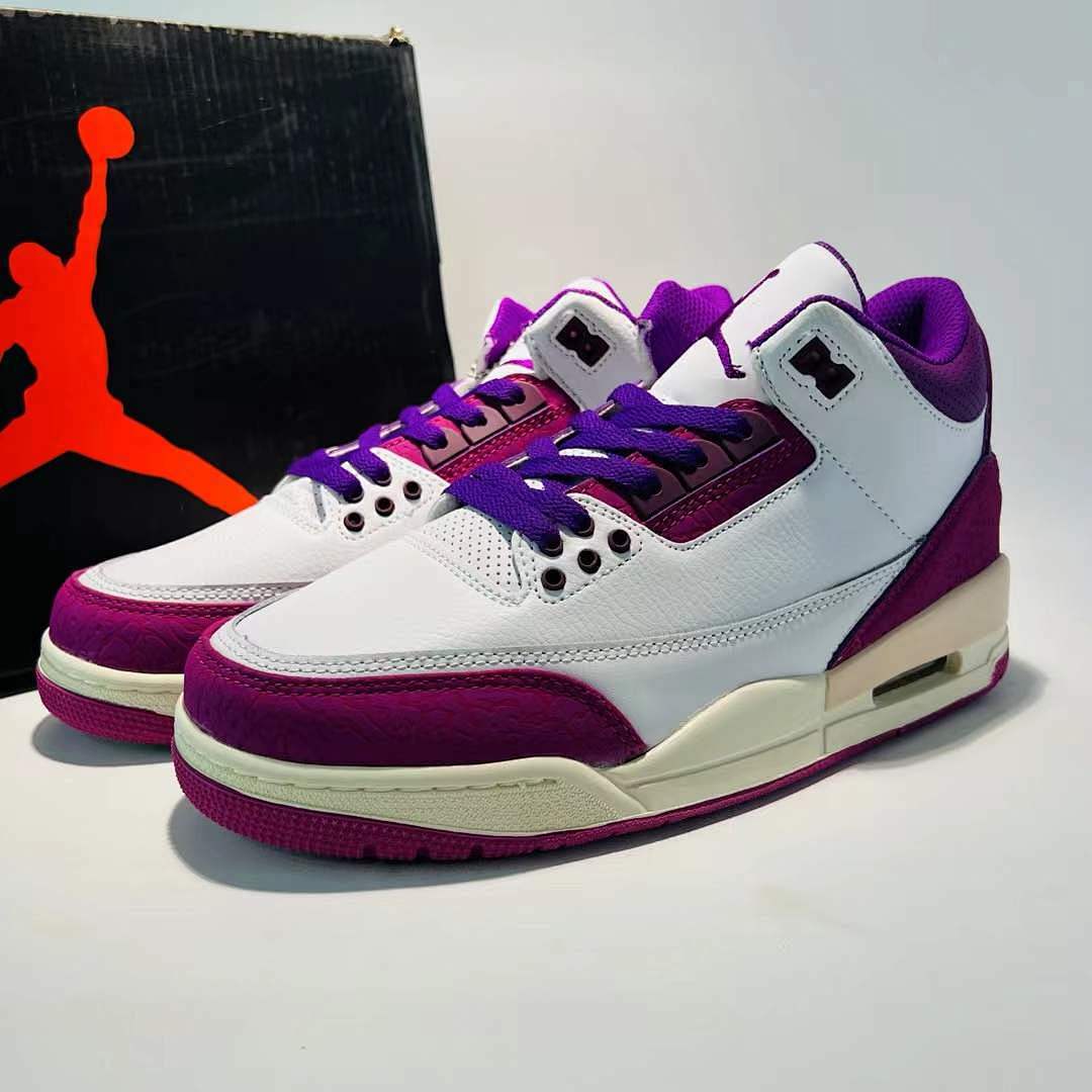 Nike Air Jordan 3 Retro Dark Iris White Purple Magenta CT8532-105 Men's Sneakers Shoes