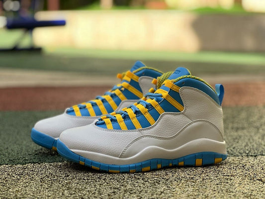 Air Jordan 10 Retro White University Blue Yellow