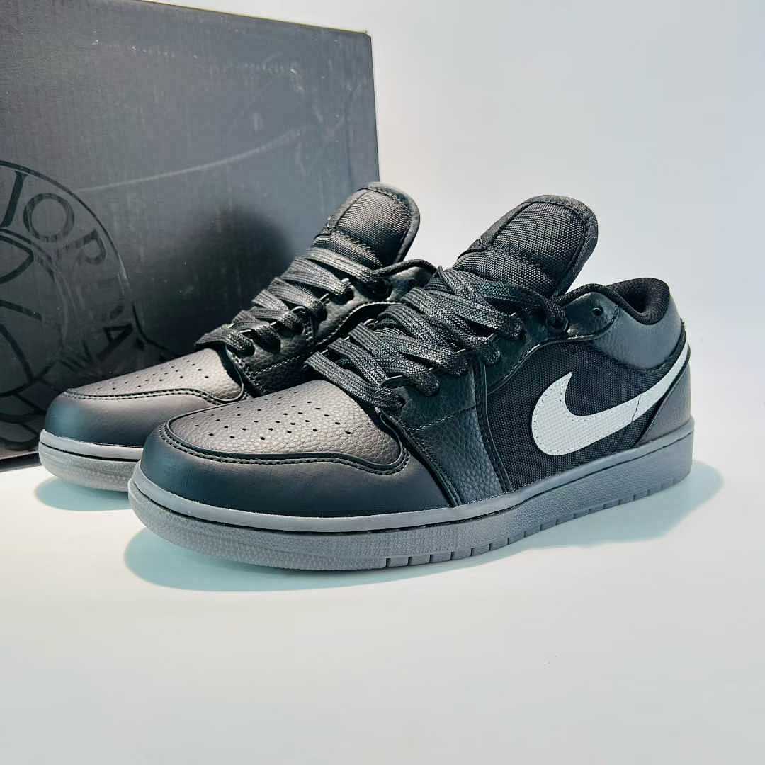 Nike Air Jordan 1 Low Black White Particle Grey Men's Casual Sneakers Shoes 553558-062