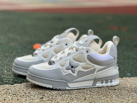 Louis Vuitton LV Trainer Sneaker White Grey Beige Mesh 3D