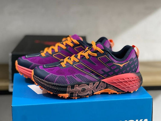 Hoka Speedgoat 5 Men's Trail Running Shoes - Dark Violet / Amber Yellow (1123123)
