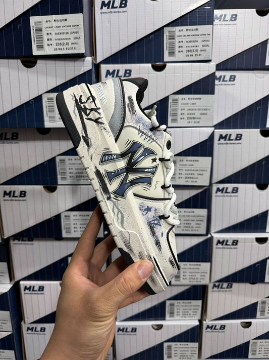 MLB New York Yankees Chunky Liner Vintage Denim Sneakers 3ASXVD11N GP001
