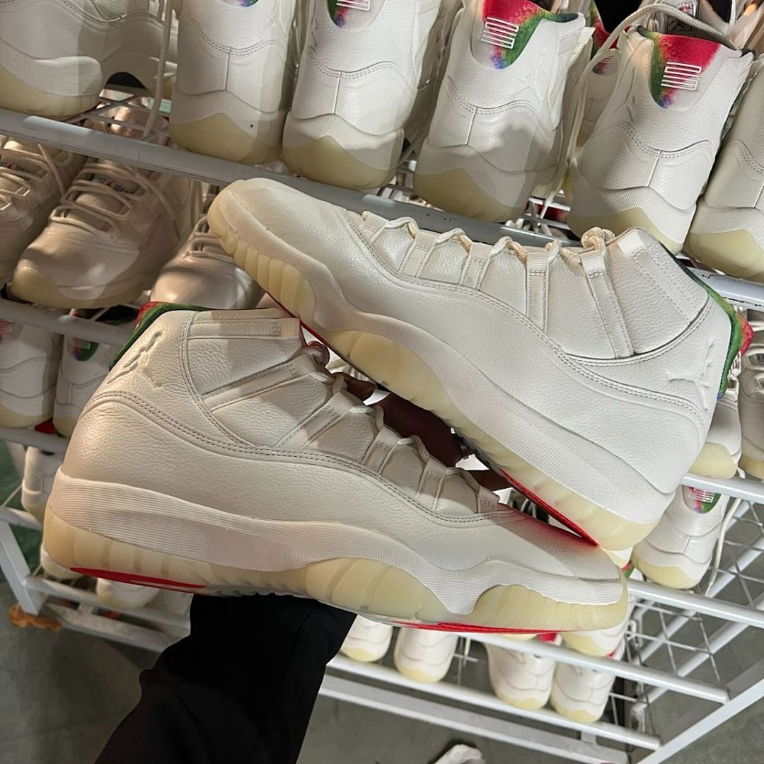 Air Jordan 11 Retro Craft White Tumbled Leather Multi-Color 23