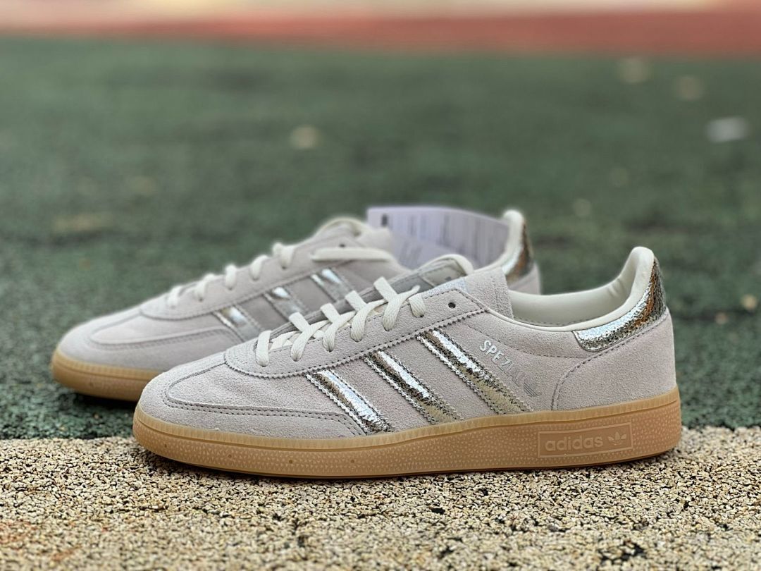 Adidas Handball Spezial Aluminium Silver Metallic Gum Men's Sneakers Shoes IE0215