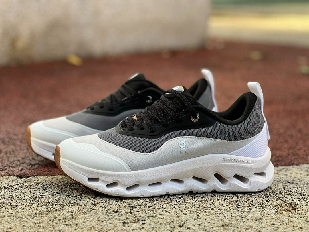 On Cloud Tеophase Running Shoes Lifestyle Sneakers Black White Grey Gum