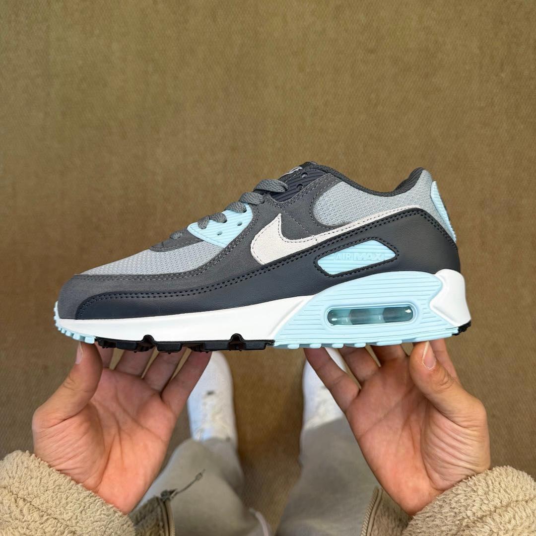 Nike Air Max 90 'Iron Grey Glacier Blue Summit White' Men's Running Shoes Sneakers DM0029-001