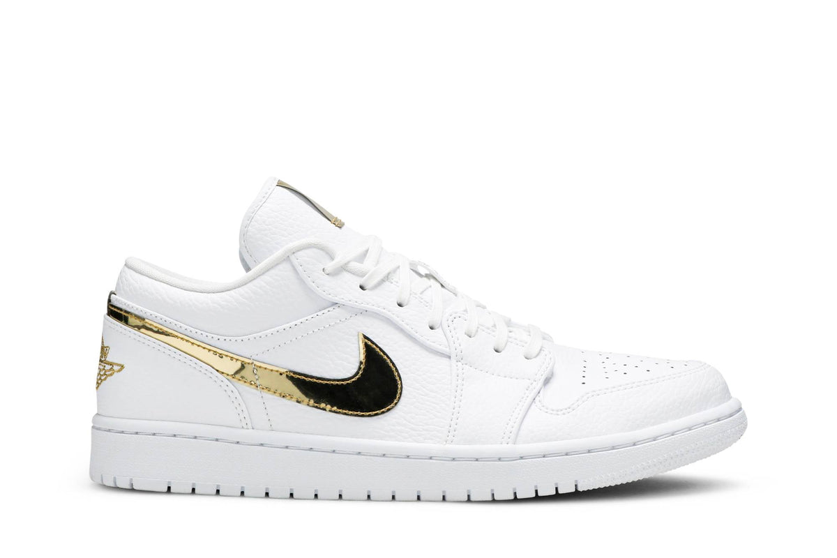 ( Women ) Air Jordan 1 Retro Low White Metallic Gold CZ4776-100