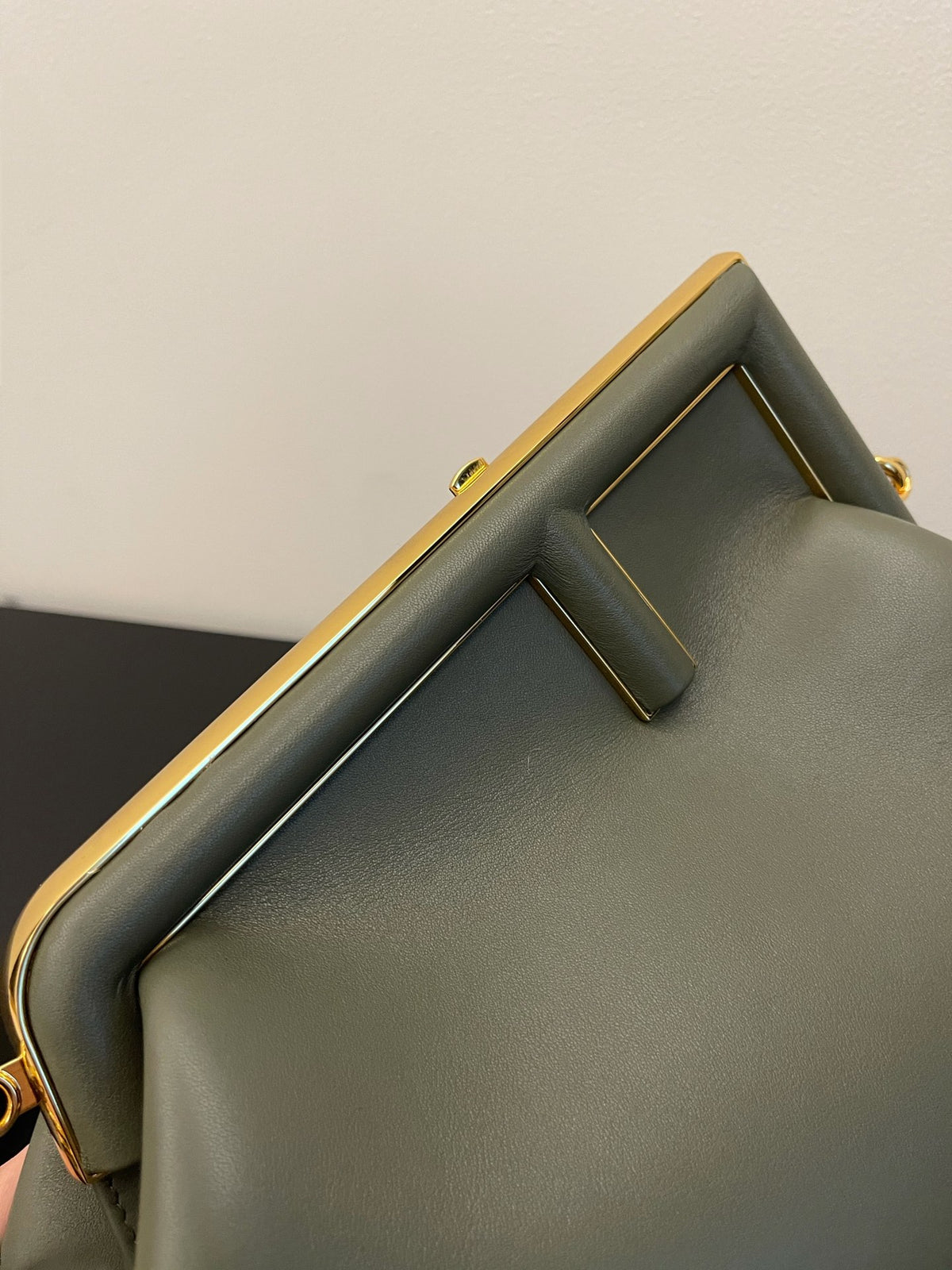 Women's Olive Green Frame Clutch Crossbody Bag - Elegant Evening Handbag