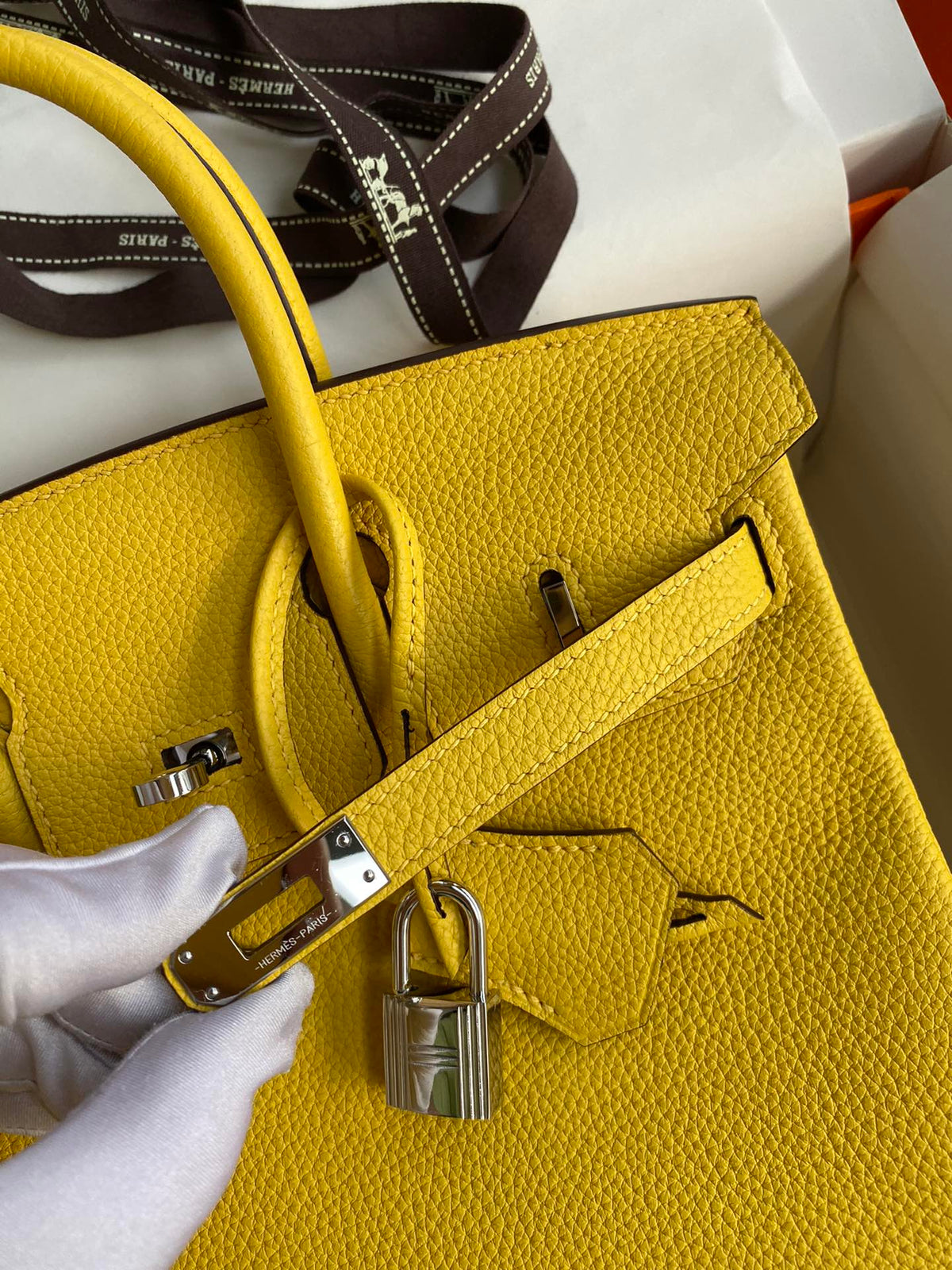 Hermès Birkin Bag Yellow Leather with Silver Hardware