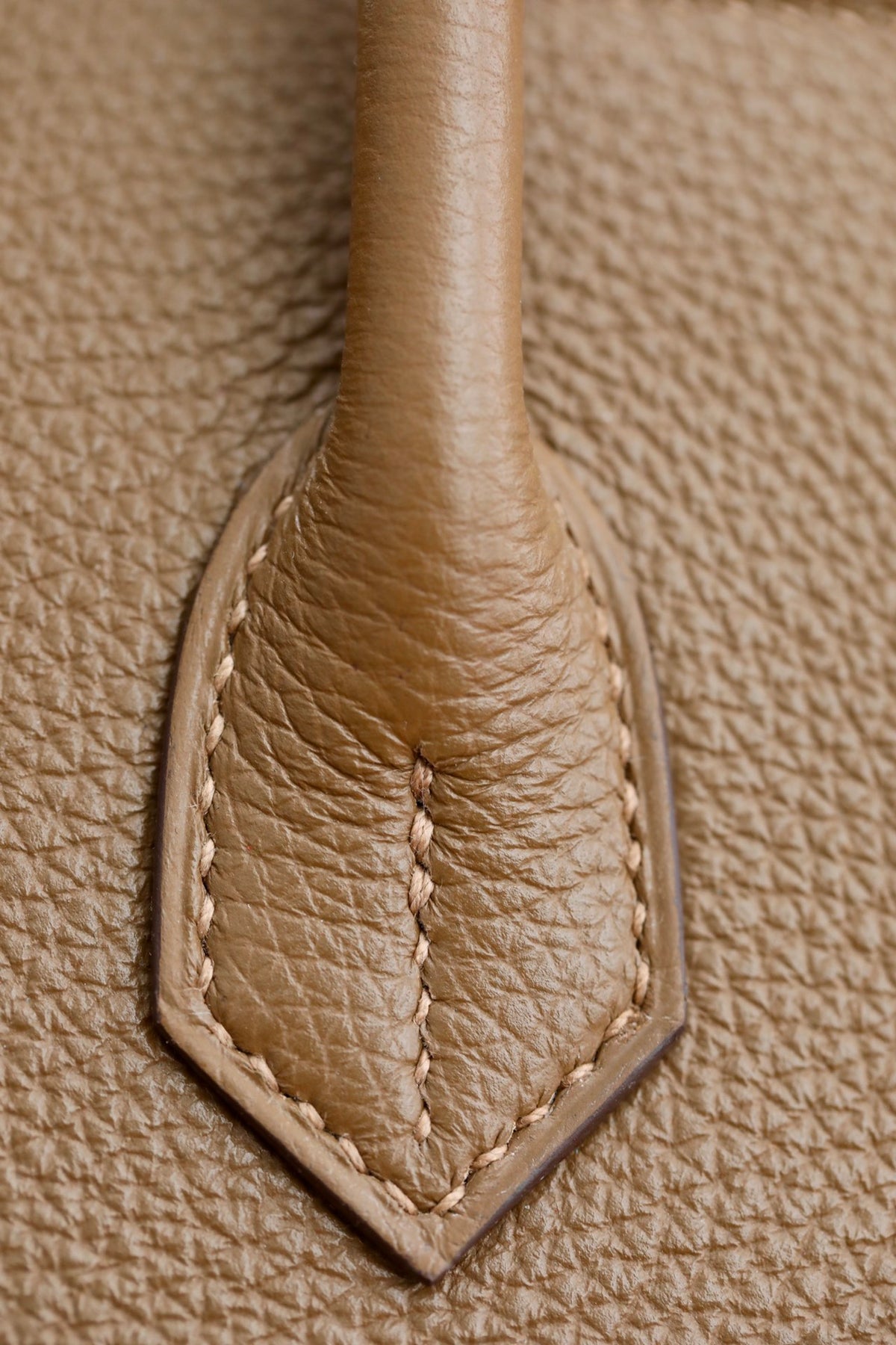 Elegant Taupe Leather Handbag - Classic Birkin Style Top Handle Tote