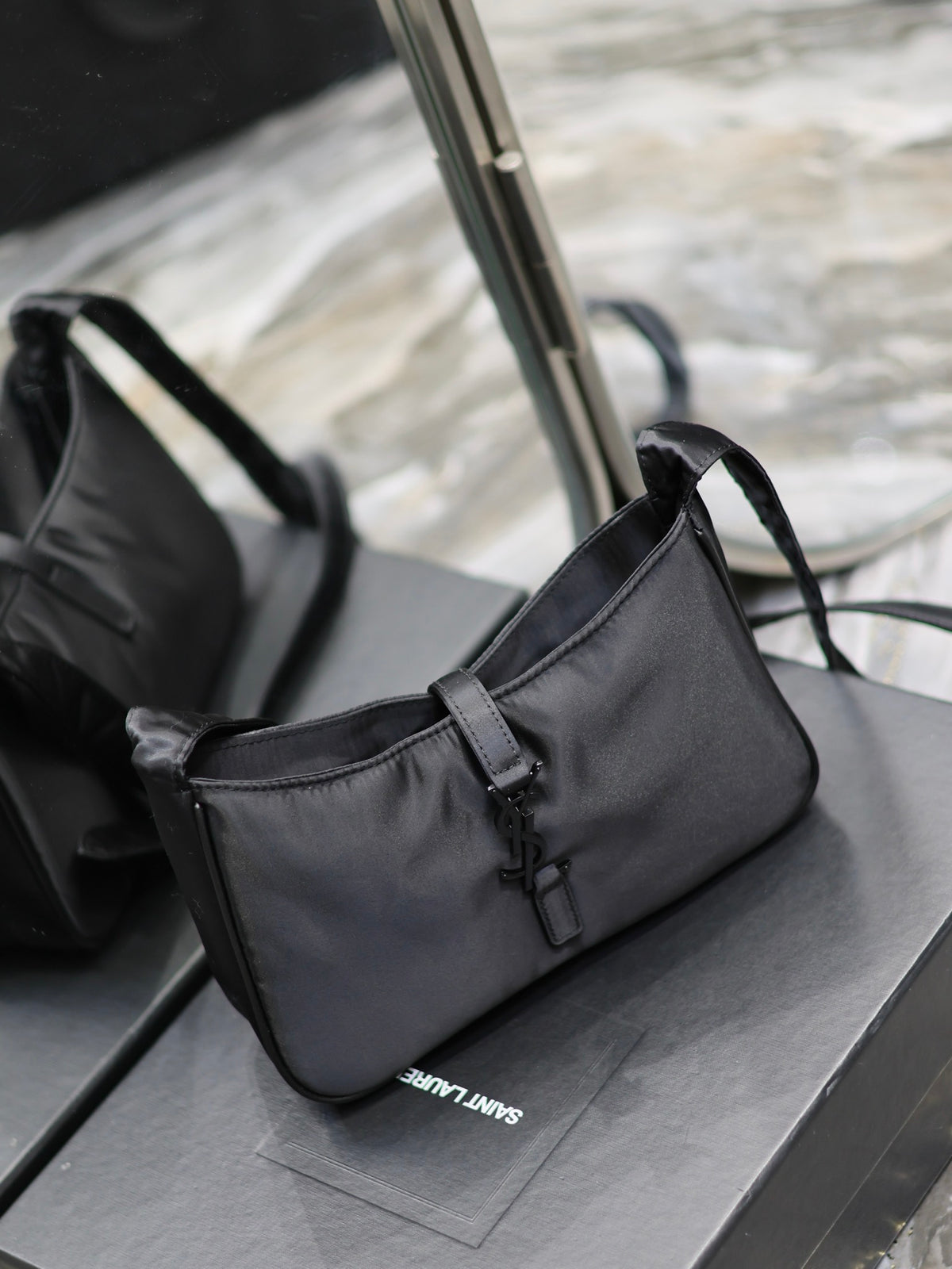Elegant Black Faux Leather Small Crossbody Shoulder Bag