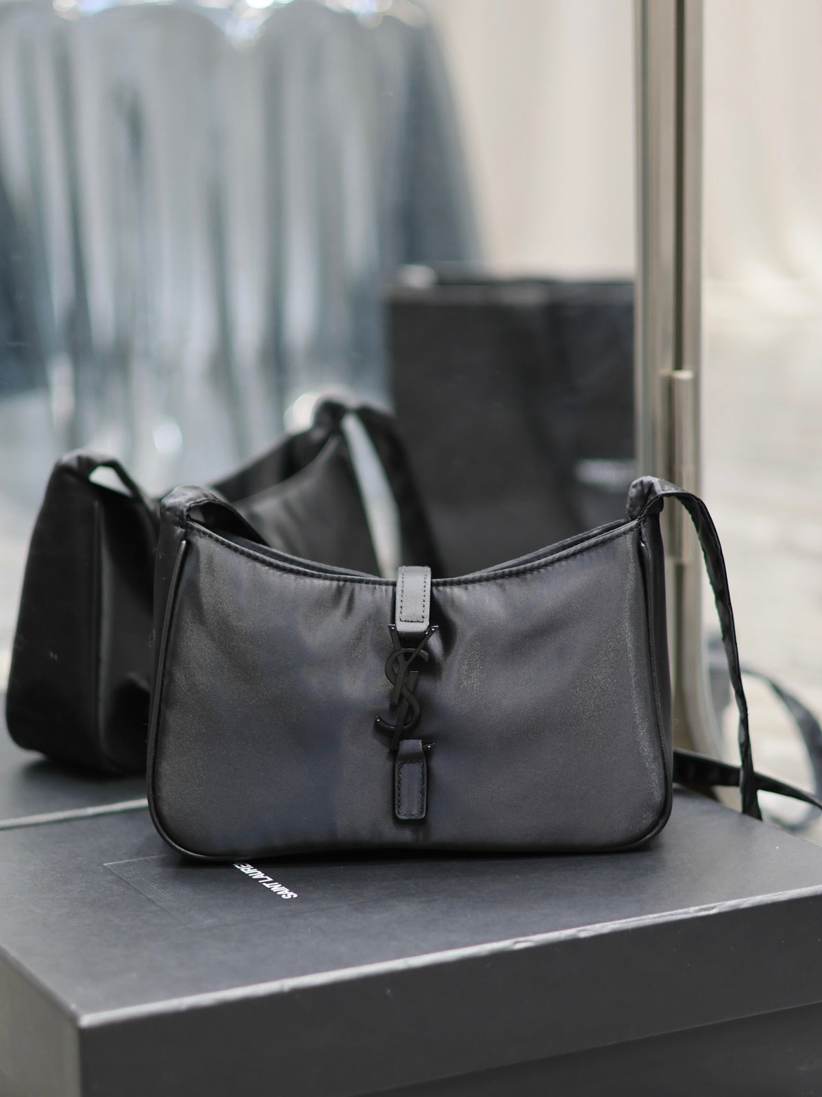 Elegant Black Faux Leather Small Crossbody Shoulder Bag