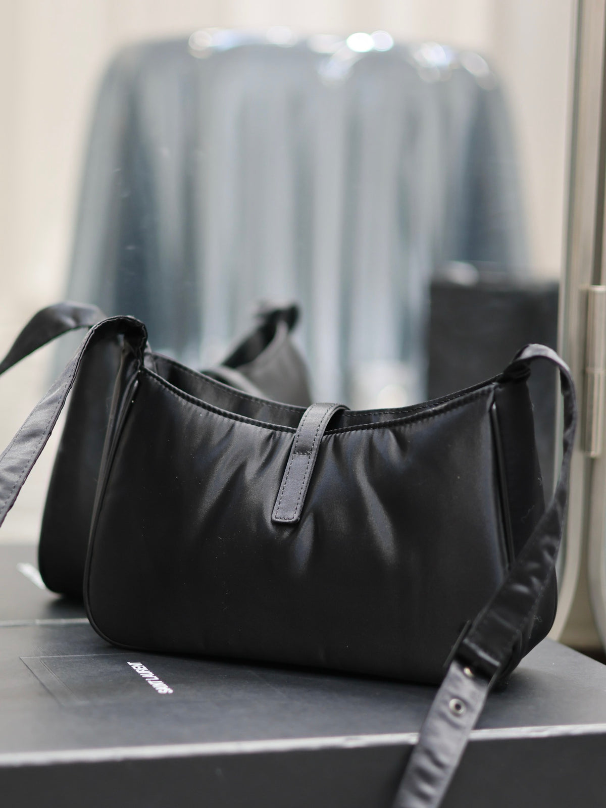 Elegant Black Faux Leather Small Crossbody Shoulder Bag
