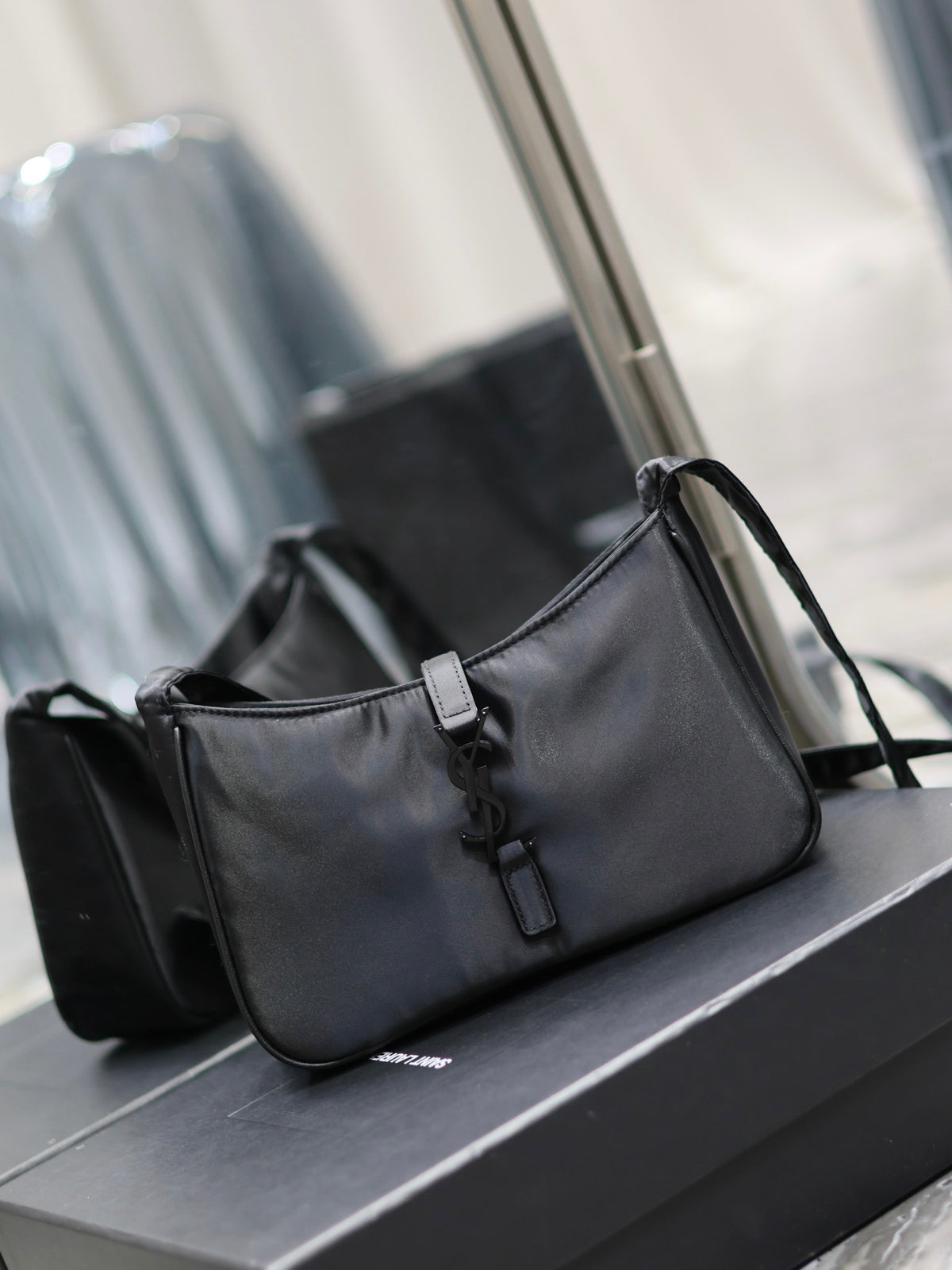 Elegant Black Faux Leather Small Crossbody Shoulder Bag