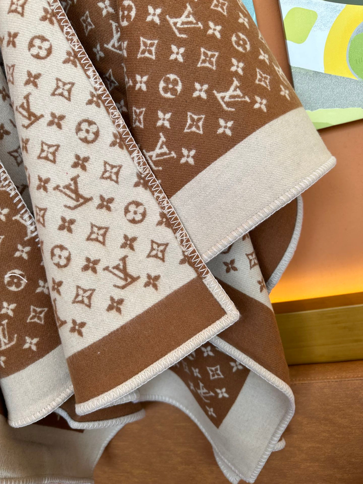 Louis Vuitton Monogram Classic Blanket - Brown and Beige Luxury Wool Cashmere Blend Throw