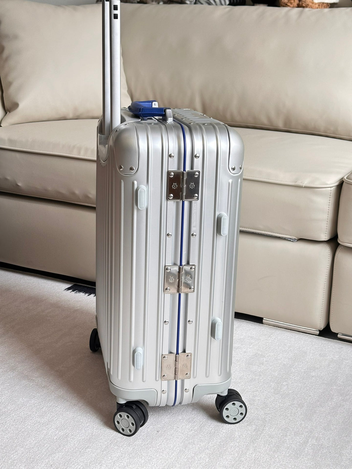 Silver Ribbed Hardside Spinner Carry-On Suitcase with Wheels