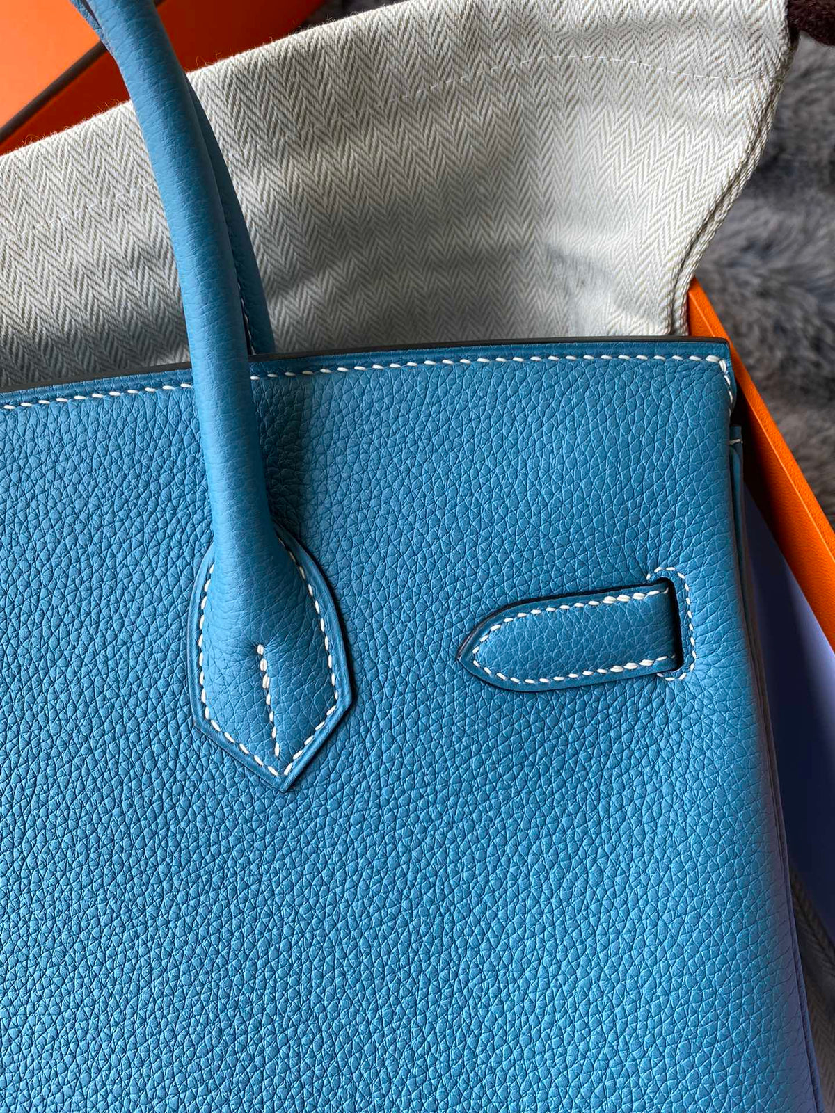 Hermès Birkin 25 Blue Jean Togo Leather with Palladium Hardware