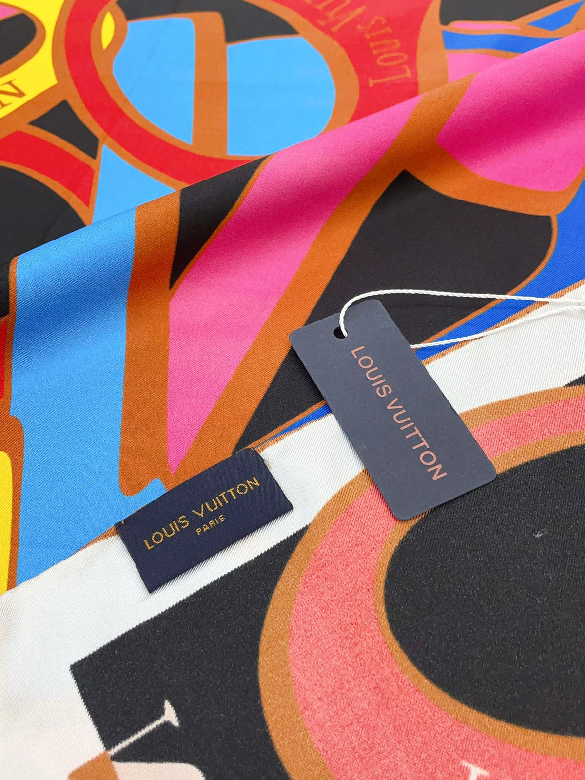 Louis Vuitton Multicolor Silk Square Scarf - Abstract Geometric Print Luxury Women's Fashion Accessory